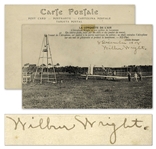 Wilbur Wright Postcard Signed From December 1908 During Their Very Successful Exhibition Flights in Europe